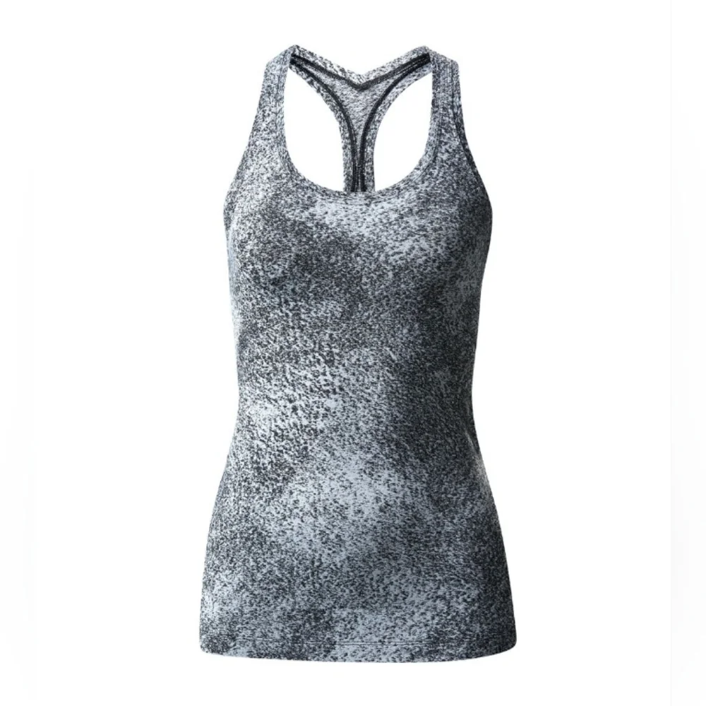 Lululemon Cool Racerback II Luon Spray Jacquard White Black Size 4 - Picture 4 of 7